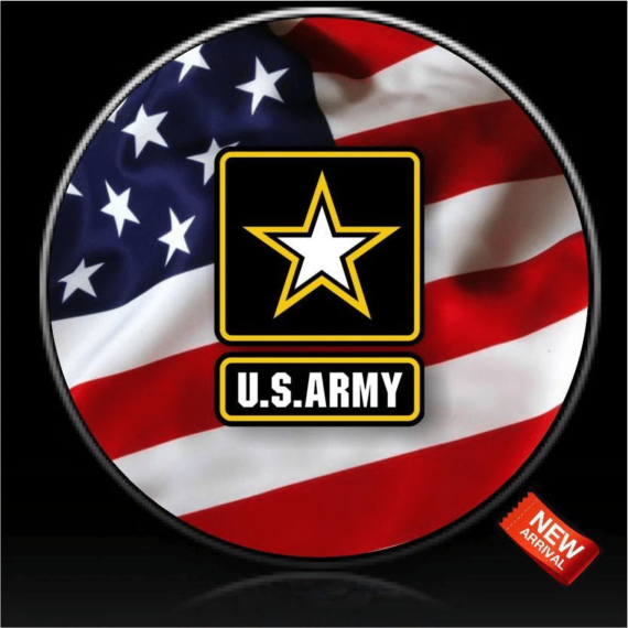 Pride Us Army Logo And Flag Design Spare Tire Cover - Jeep Tire Covers