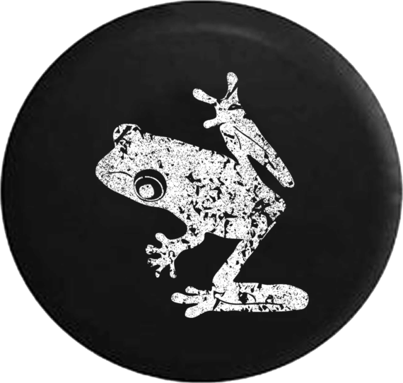 Little Frog Black And White Pattern Spare Tire Cover - Jeep Tire Covers