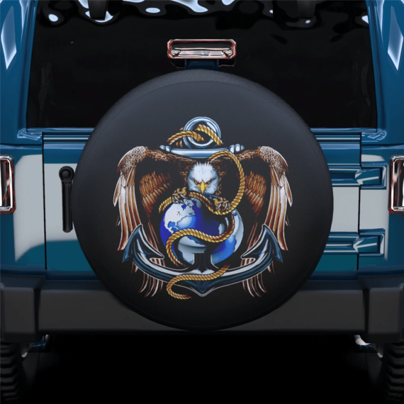 Appealing American Eagle Abdominal Earth Mode Spare Tire Cover - Jeep Tire Covers