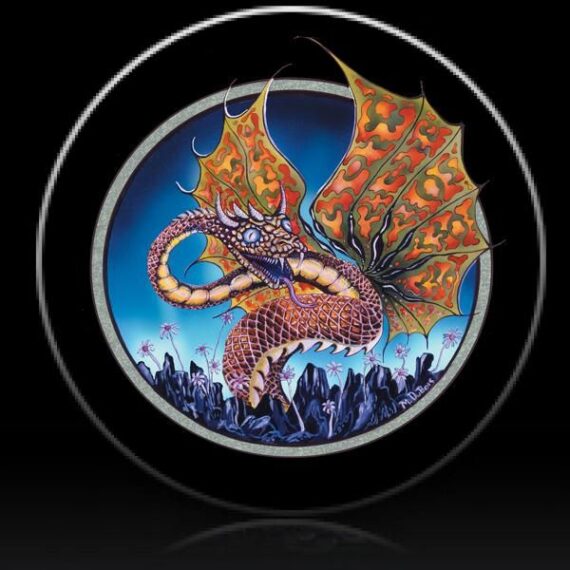 Dragon In Flight Little Flower On Rock Design Spare Tire Cover - Jeep Tire Covers