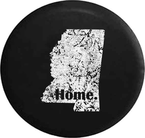 Distressed Mississippi River Home State Collection Spare Tire Cover - Jeep Tire Covers