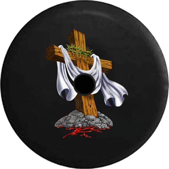 Spare Tire Cover Day Wooden Cross Holy Ghost Crown Jesus Crucifix - Jeep Tire Covers