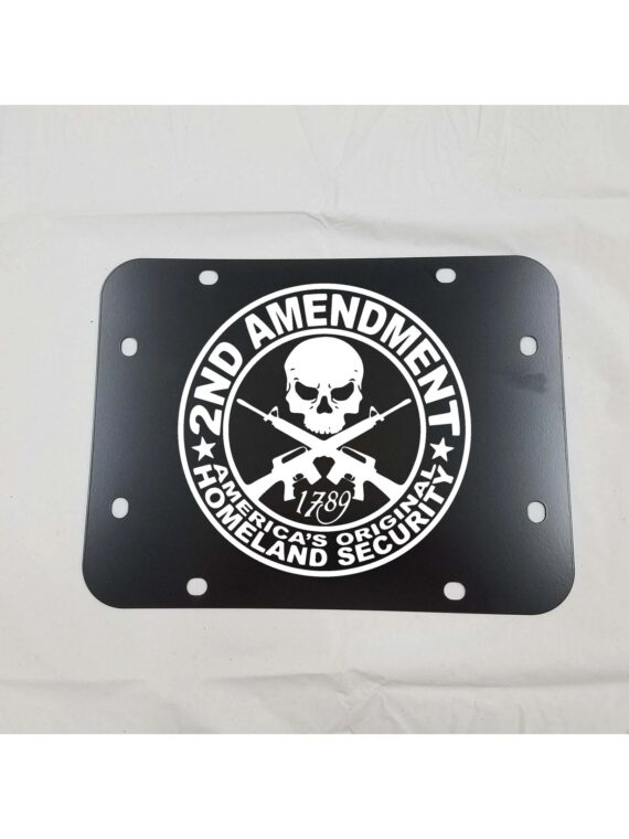 2nd Amendment Skull Homeland Security White Pattern Spare Tire Cover - Jeep Tire Covers