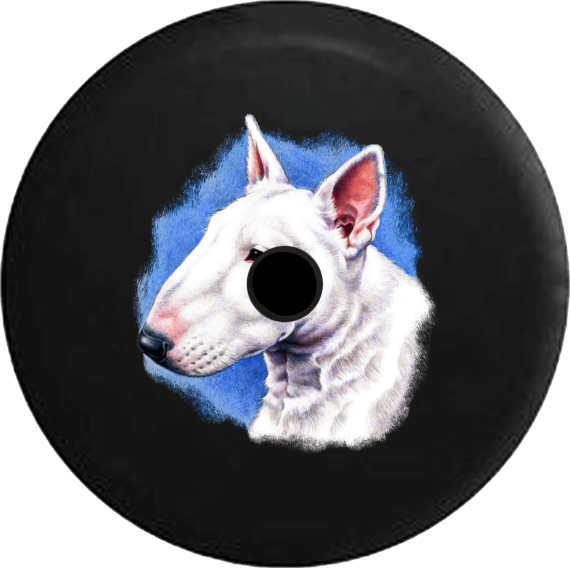 Bull Terrier Dog Blue Theme Spare Tire Cover - Jeep Tire Covers