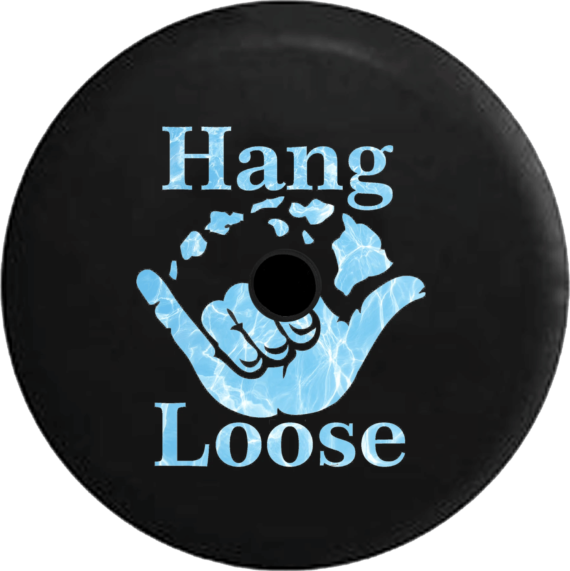 Hang Loose Hawaiian Islands Ocean Sea Water Spare Tire Cover - Jeep Tire Covers