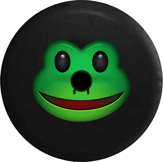 Text Emoji Cute Frog Face Spare Tire Cover - Jeep Tire Covers