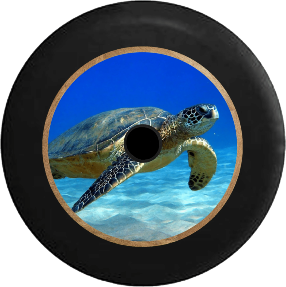 Sea Turtle Under The Ocean Spare Tire Cover - Jeep Tire Covers