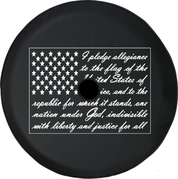 Spare Tire Cover American Flag Pledge Of Allegiance - Jeep Tire Covers