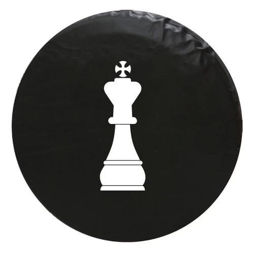 King Chess Piece Background Spare Tire Cover - Jeep Tire Covers