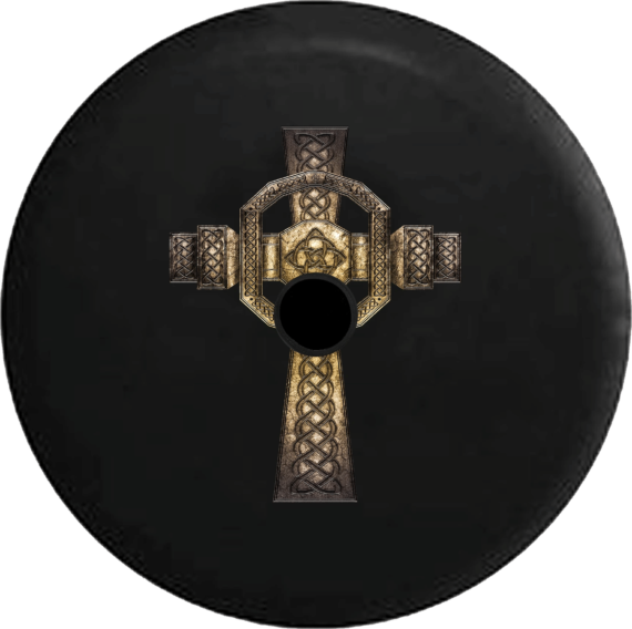 Stone Celtic Cross Irish Eternity Knot Spare Tire Cover Jeep Tire