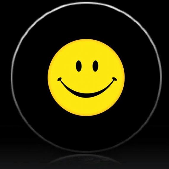 Smiley Face With Black Border Design Spare Tire Cover - Jeep Tire Covers