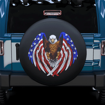 American Eagle Flag Wings Spare Tire Cover - Jeep Tire Covers