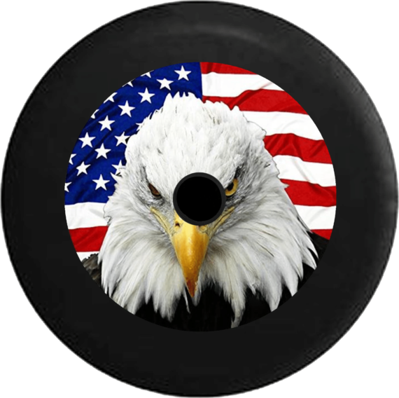 Patriotic American Eagle With Usa Flag Spare Tire Cover - Jeep Tire Covers