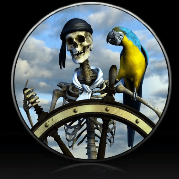 Skeleton Pirate And Parrot Design Spare Tire Cover - Jeep Tire Covers