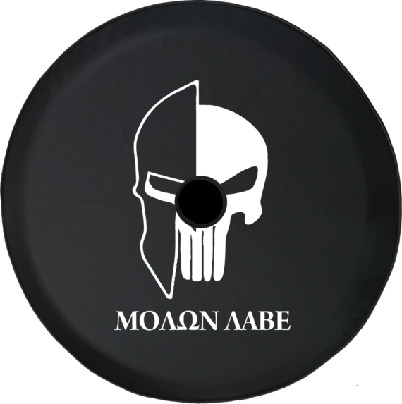 Jeep Wrangler JL Backup Camera Skull Molon Labe Spartan Helmet Military H199 - Jeep Tire Covers