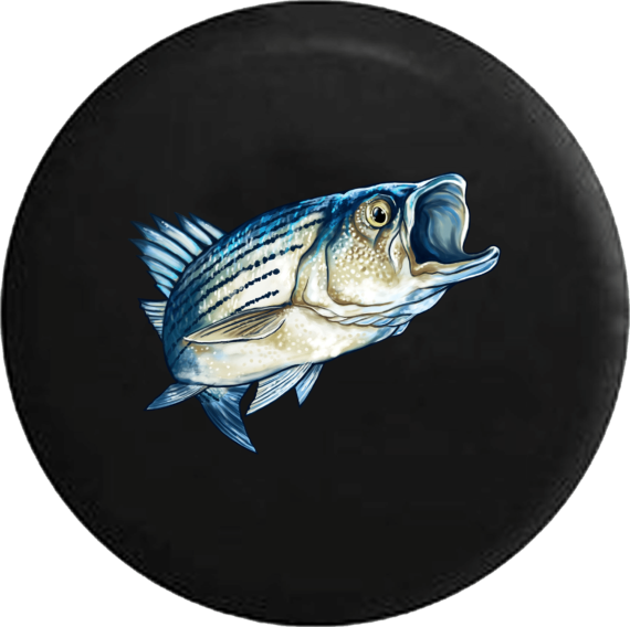 Large Mouth Bass Fishing Jeep Camper Spare Tire Cover Custom Size - V356 - Jeep Tire Covers