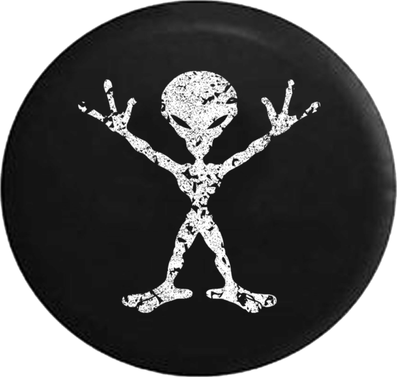 Jeep Wrangler Spare Tire Cover With Distressed Alien Print - Jeep Tire Covers