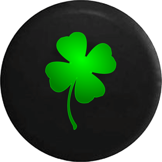 Green Lucky 4 Leaf Clover Shamrock Irish Heritage Jeep Camper Spare Tire Cover Custom Size - V476 - Jeep Tire Covers