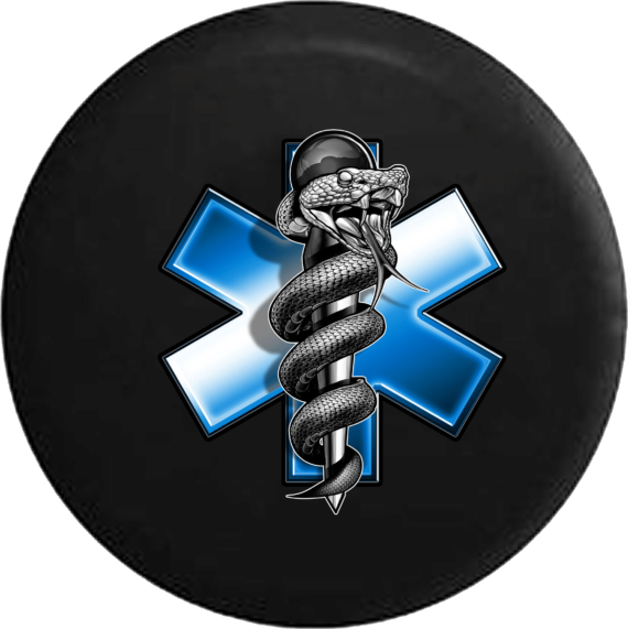 EMS Emergency Medical Logo Snake Around Staff RV Camper Spare Tire Cover -V104 - Jeep Tire Covers