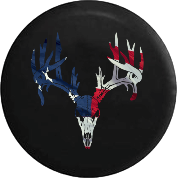 Deer Antlers Skull Distressed Barn Cabin Woods Hunting Jeep Camper Spare Tire Cover Custom Size - V661 - Jeep Tire Covers