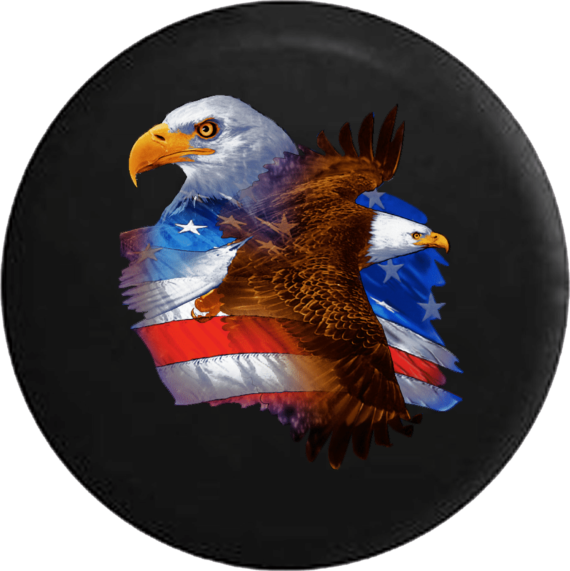 Jeep Wrangler Tire Cover With American Eagles Flying - Jeep Tire Covers