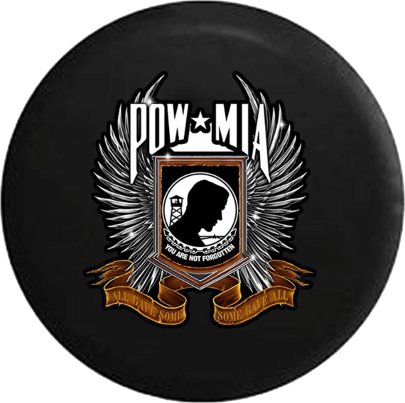 Jeep Wrangler Spare Tire Cover With POW MIA - Jeep Tire Covers