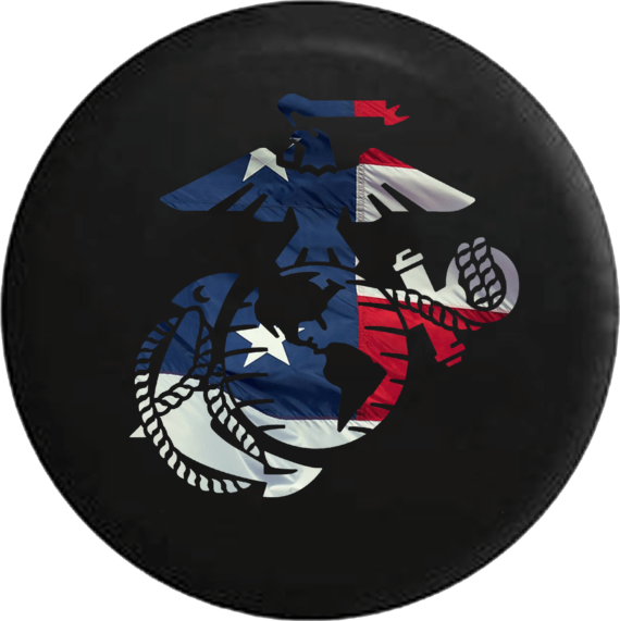 Eagle Anchor Military - Waving American Flag Jeep Camper Spare Tire Cover Custom Size - V595 - Jeep Tire Covers