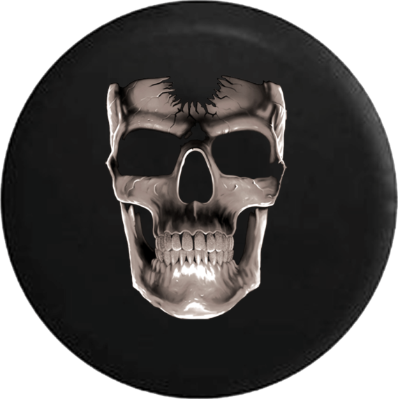 Cracked Silver Skull Jeep Wrangler Spare Tire Cover – Jeep Tire Covers ...