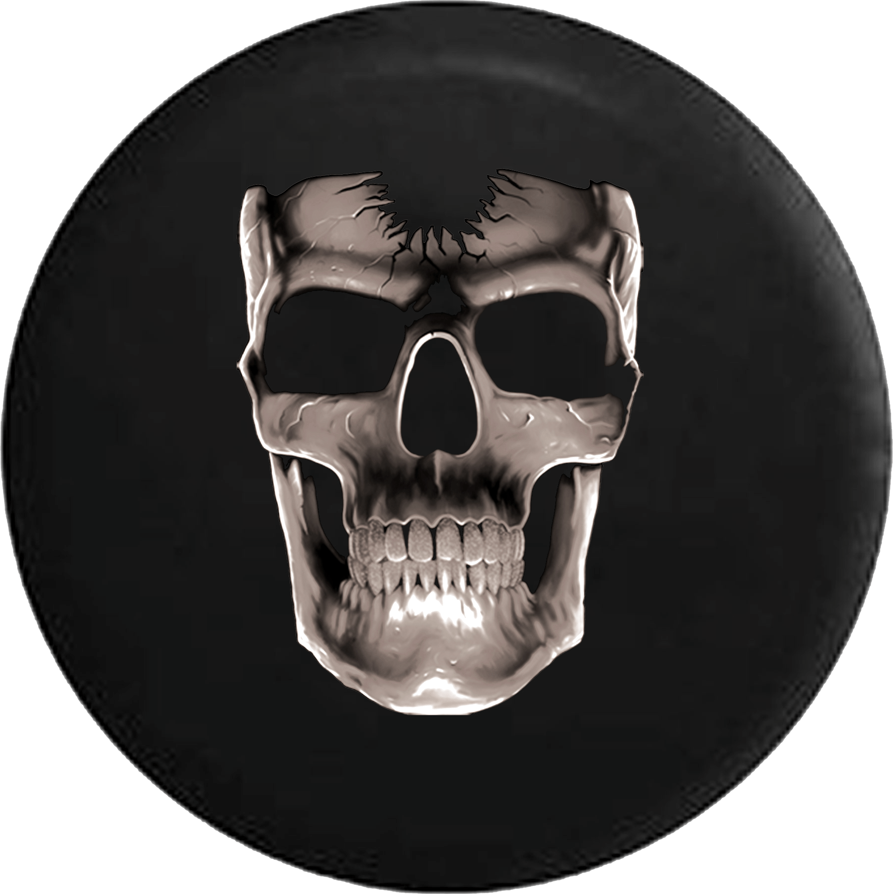 Cracked Silver Skull Jeep Wrangler Spare Tire Cover – Jeep Tire Covers ...