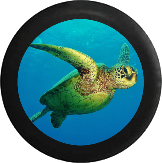 Full Color Endangered Sea Turtle Caribbean Ocean Life Jeep  Camper Spare Tire Cover 103 - Jeep Tire Covers