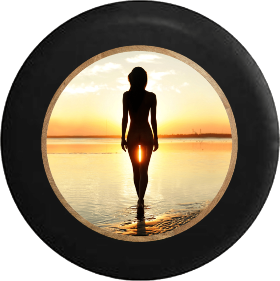 Jeep Wrangler Spare Tire Cover Beautiful Lady at The Beach - Jeep Tire Covers