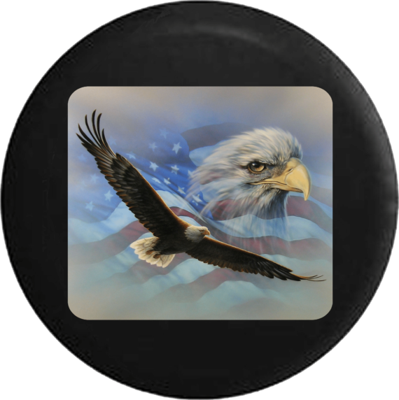 Jeep Wrangler Tire Cover With Soaring American Eagle - Jeep Tire Covers