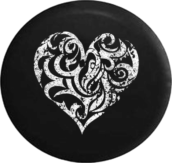 Distressed - Heart Artistic Love Jeep Girl Jeep Camper Spare Tire Cover S276 Custom Size - Jeep Tire Covers