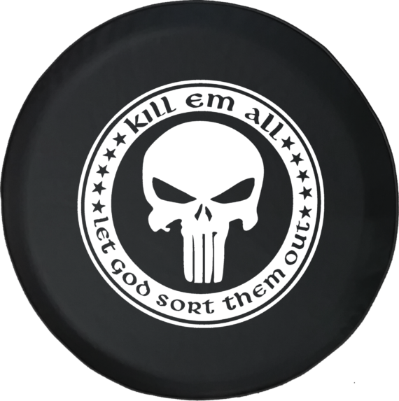 Jeep Wrangler Spare Tire Cover With Kill Em All - Jeep Tire Covers