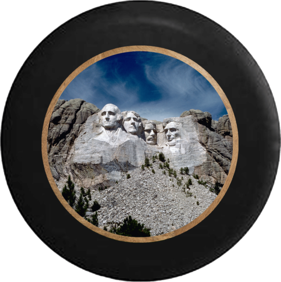 Mount Rushmore US Presidential Carving Jeep Camper Spare Tire Cover 329 - Jeep Tire Covers