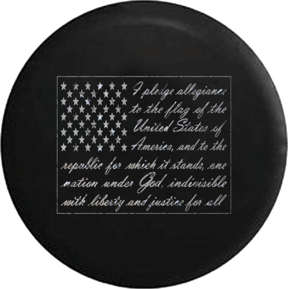 Pledge of Allegiance - American Steel Jeep Camper Spare Tire Cover Custom Size - V600 - Jeep Tire Covers