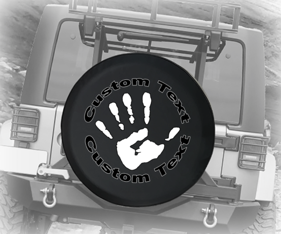 The Wave Offroad Club Handprint - Personalized Spare Tire Cover - Jeep Tire Covers