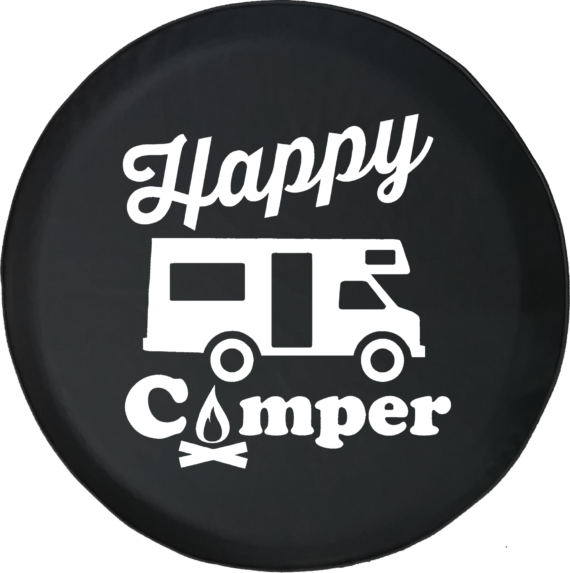 Happy Camper Camp Fire Offroad Jeep RV Camper Spare Tire Cover T111 - Jeep Tire Covers