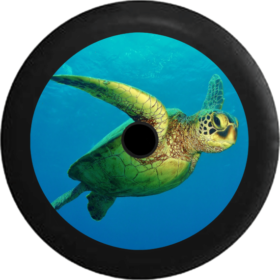 Jeep Wrangler JL Backup Camera Full Color Endangered Sea Turtle Caribbean Ocean Life Jeep  Camper Spare Tire Cover 103 - Jeep Tire Covers