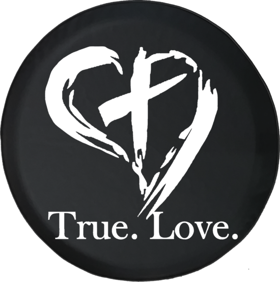 True. Love. Christian Jesus Heart Cross Religious Offroad Jeep RV Camper Spare Tire Cover J215 - Jeep Tire Covers