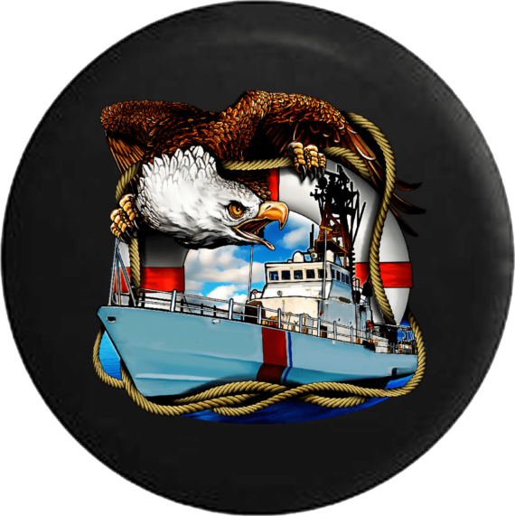 Jeep Liberty Spare Tire Cover With US Coast Guard Jeep Tire Covers