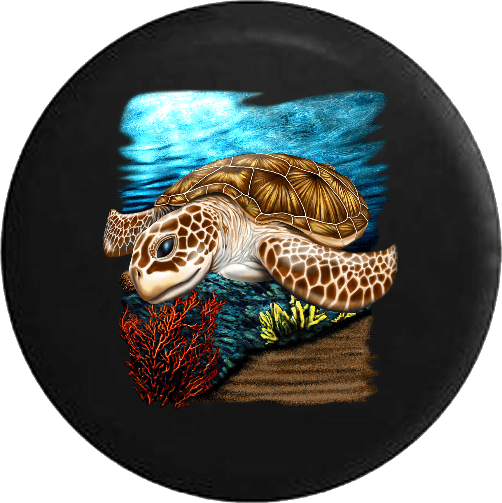 Jeep Wrangler Tire Cover With Sea Turtle in the Ocean – Jeep Tire ...