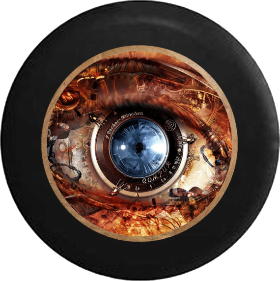 Digital Mechanical Eye Camera Lens Sci-Fi Robot Jeep Camper Spare Tire Cover 376 - Jeep Tire Covers