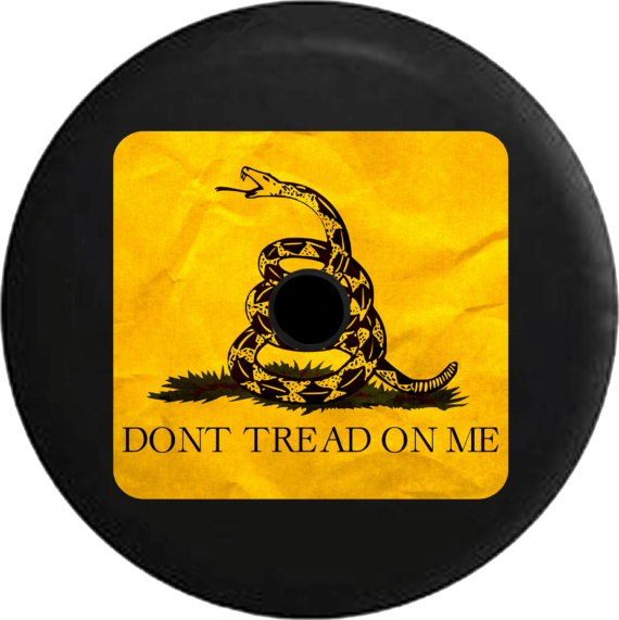 Jeep Wrangler JL Backup Camera Don't Tread on Me Yellow and Black Gadsden Snake Jeep Camper Spare Tire Cover 163 - Jeep Tire Covers