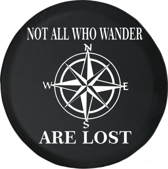 Not All Who Wander Are Lost Compass Star Offroad Jeep RV Camper Spare Tire Cover S238 - Jeep Tire Covers