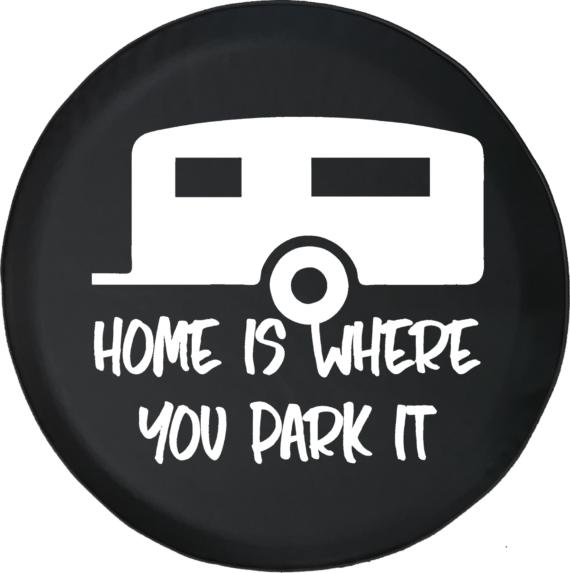 Jeep Wrangler Spare Tire Cover With Trailer Print - Jeep Tire Covers