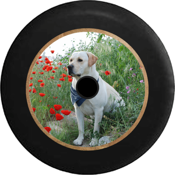 Jeep Wrangler JL Backup Camera Golden Yellow Lab Labrador Hunting Tracking Dog Jeep Camper Spare Tire Cover 303 - Jeep Tire Covers