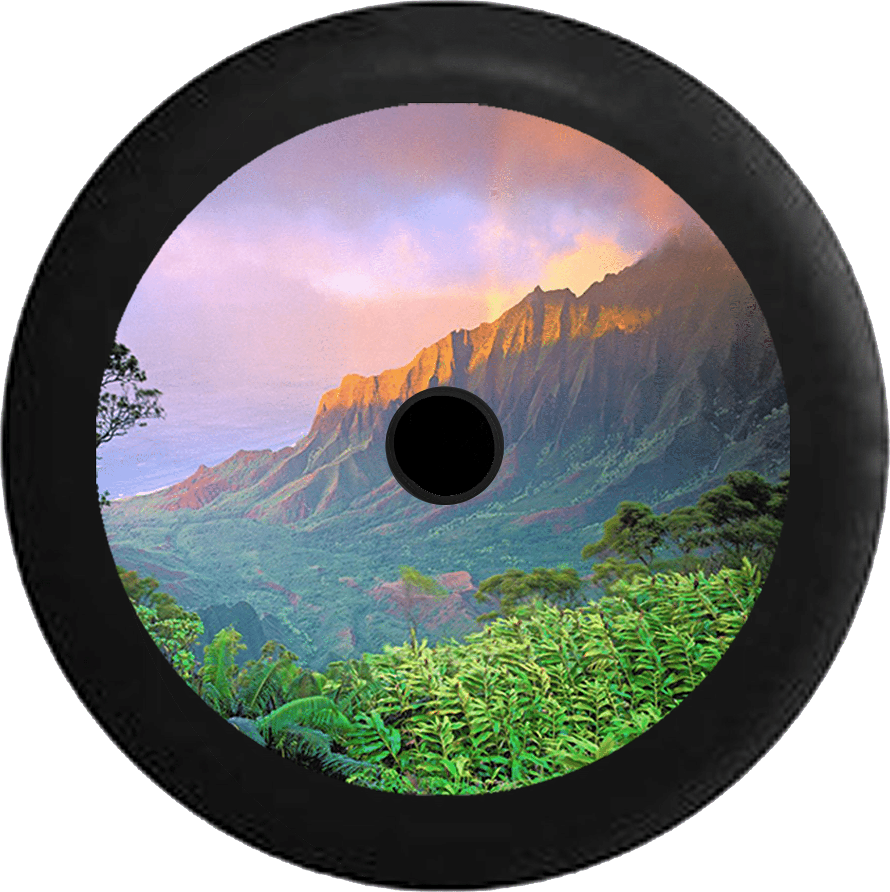 Jeep Wrangler JL Backup Camera Mountain Sunset Skyline River fading