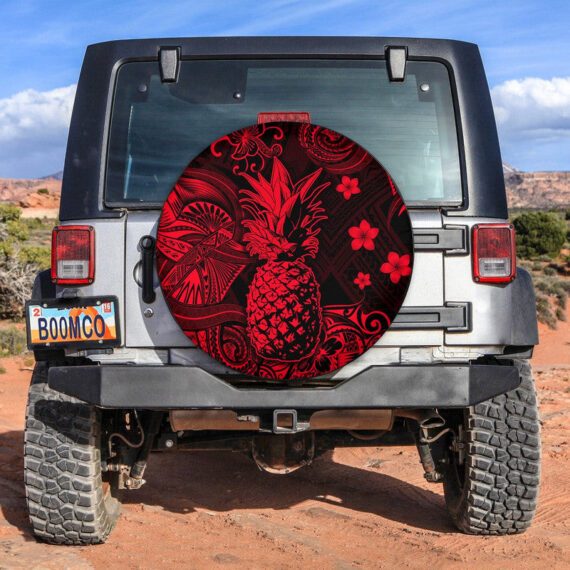Hawaii Pineapple Polynesian Spare Tire Cover Unique Style Red LT8