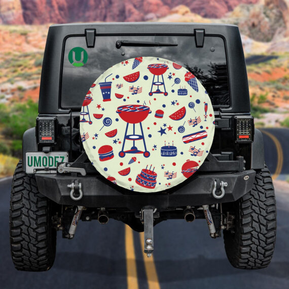 Funny Party In The Open Air For Independence Day Spare Tire Cover - Jeep Tire Covers